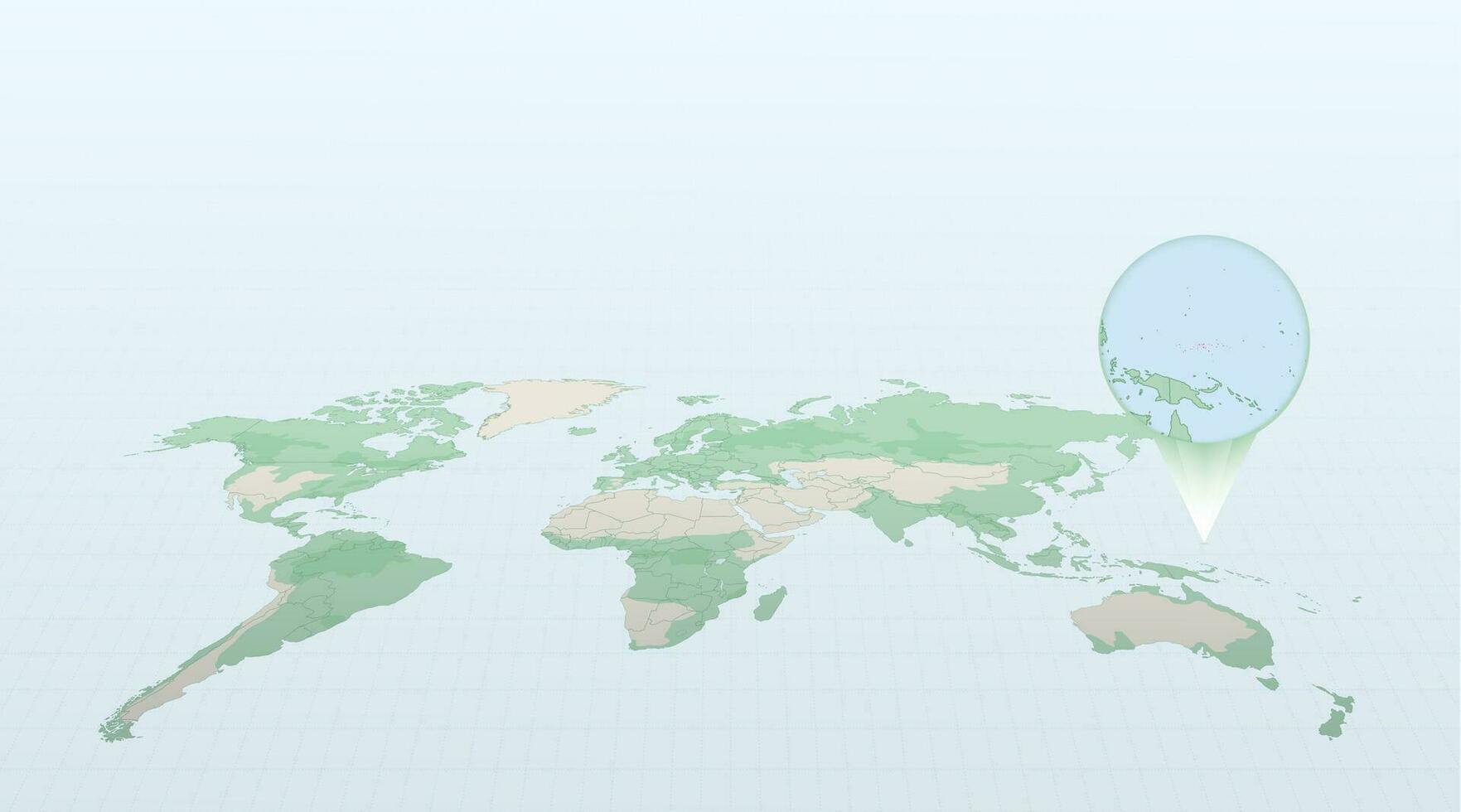 mundo mapa dentro perspectiva mostrando a localização do a país Micronésia com detalhado mapa com bandeira do micronésia. vetor