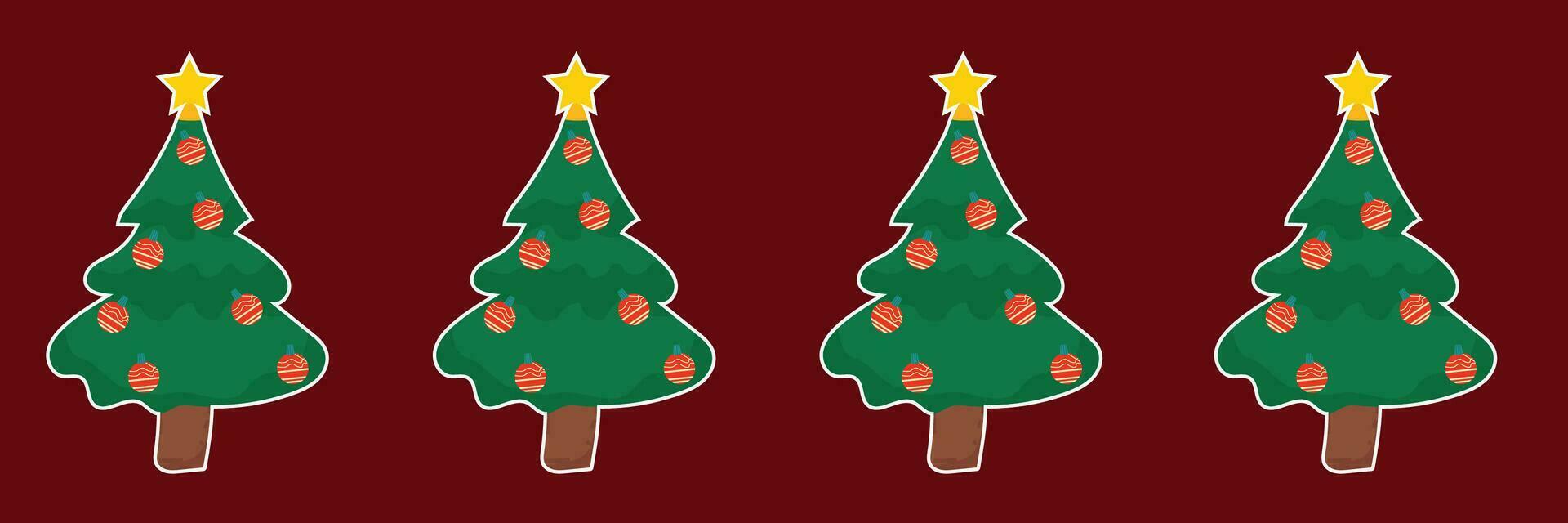 vetor coleção do pinho árvores coberto dentro neve, Natal árvore decorações, pinho enfeites, Natal feriados. vetor ilustração