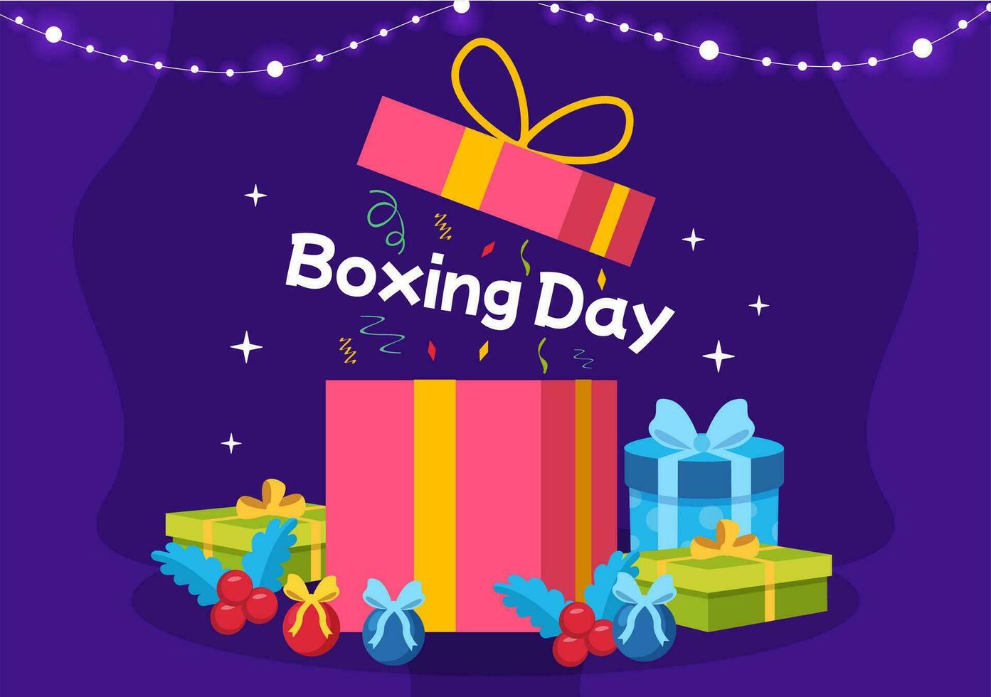 boxe dia venda vetor ilustração com desconto especial oferta tag preço e presente caixa dentro plano desenho animado para promoção publicidade fundo Projeto