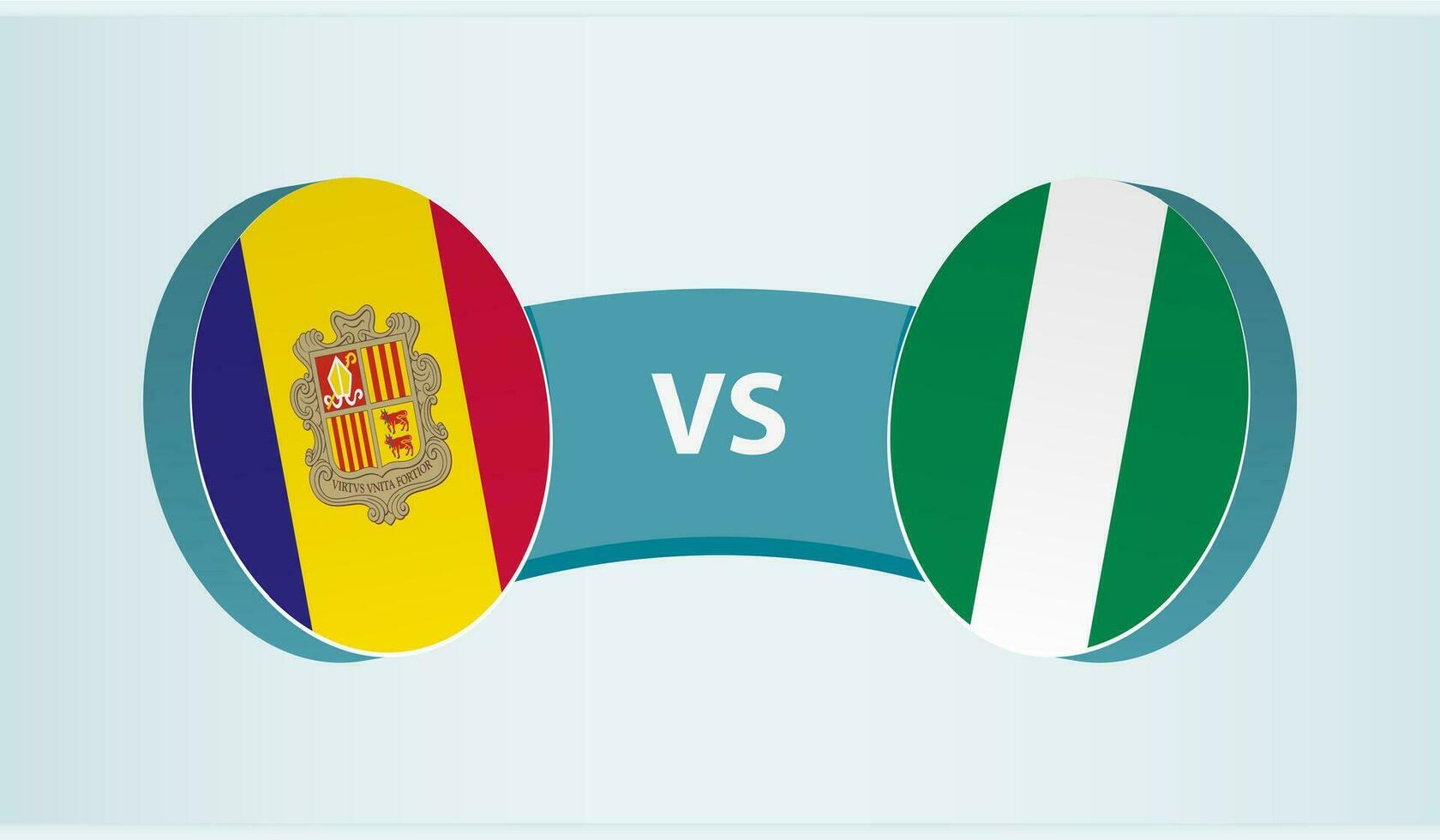 andorra versus Nigéria, equipe Esportes concorrência conceito. vetor