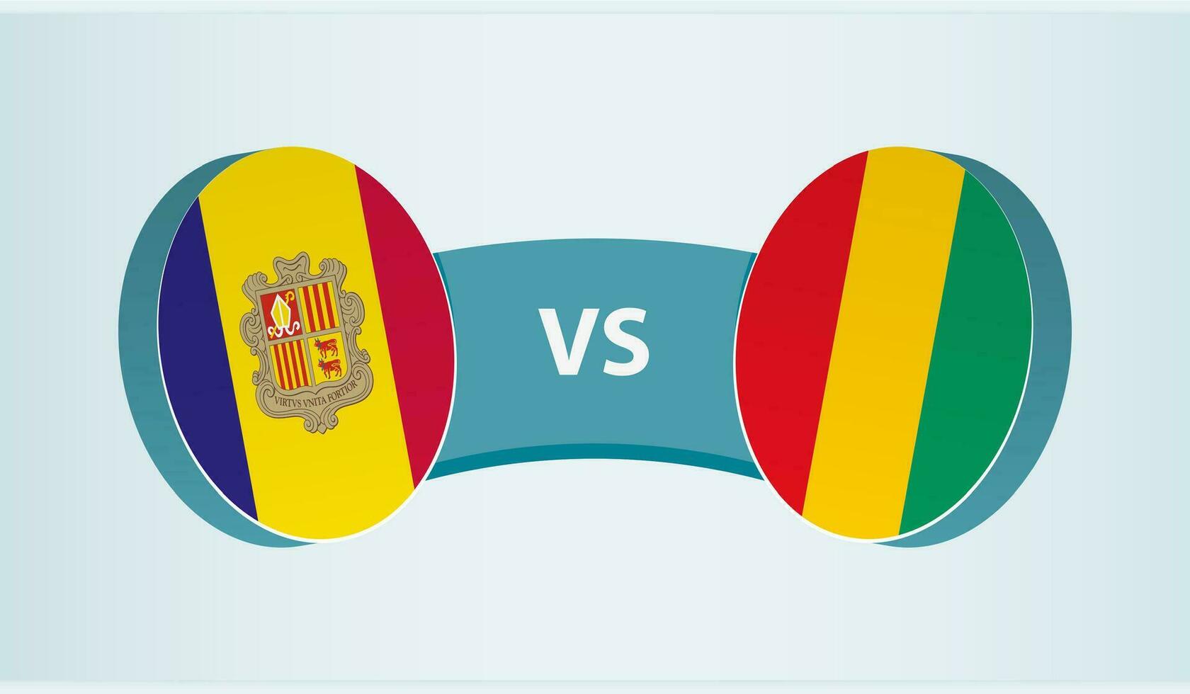 andorra versus guiné, equipe Esportes concorrência conceito. vetor