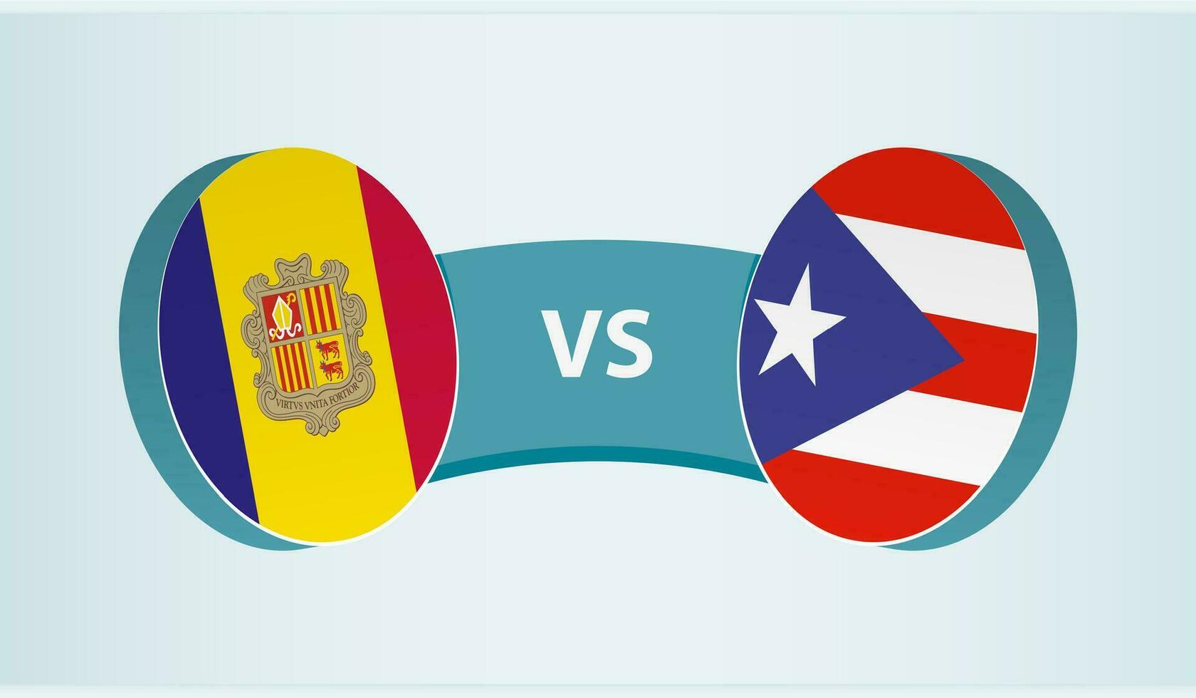 andorra versus porto rico, equipe Esportes concorrência conceito. vetor