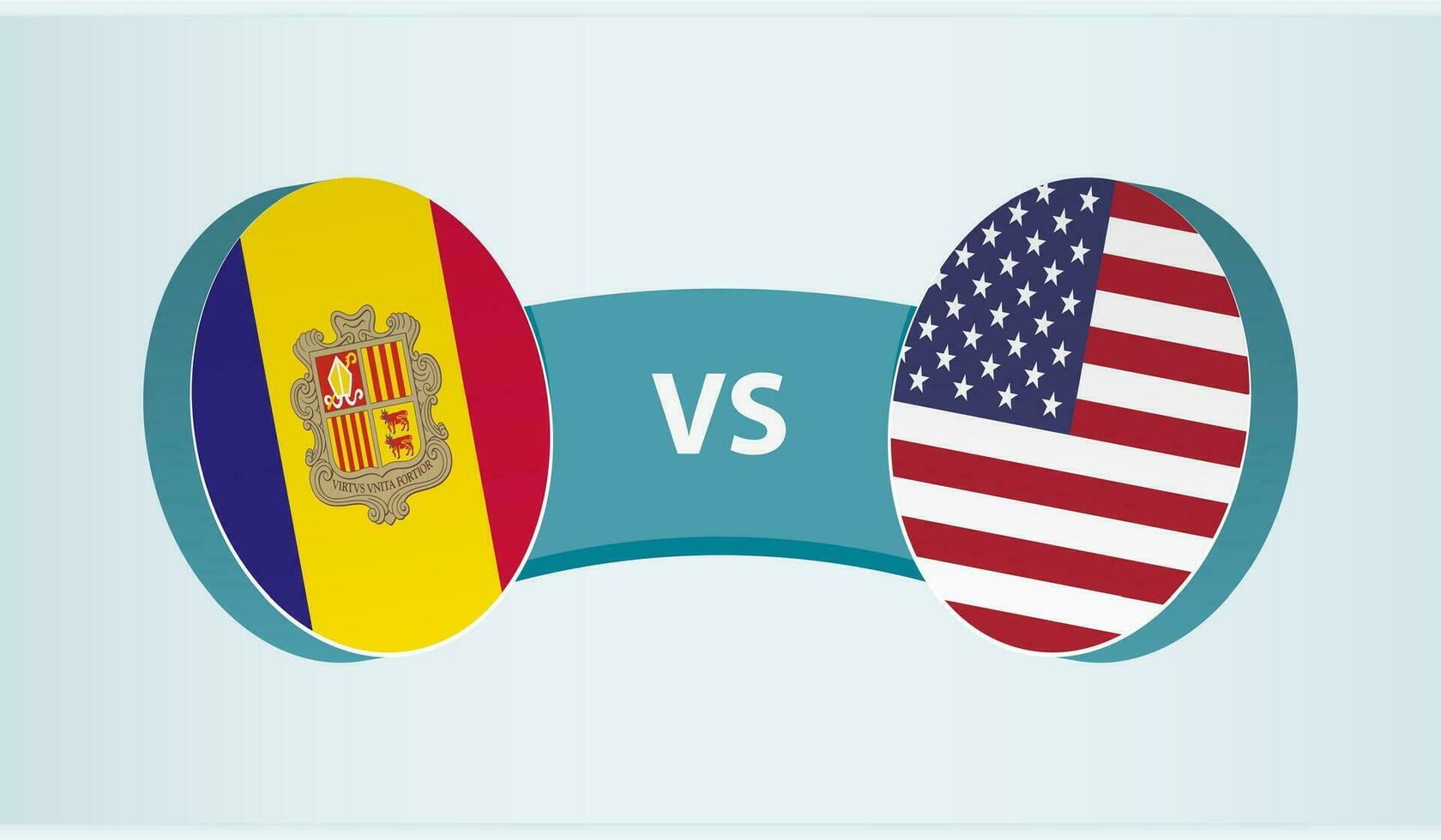 andorra versus EUA, equipe Esportes concorrência conceito. vetor