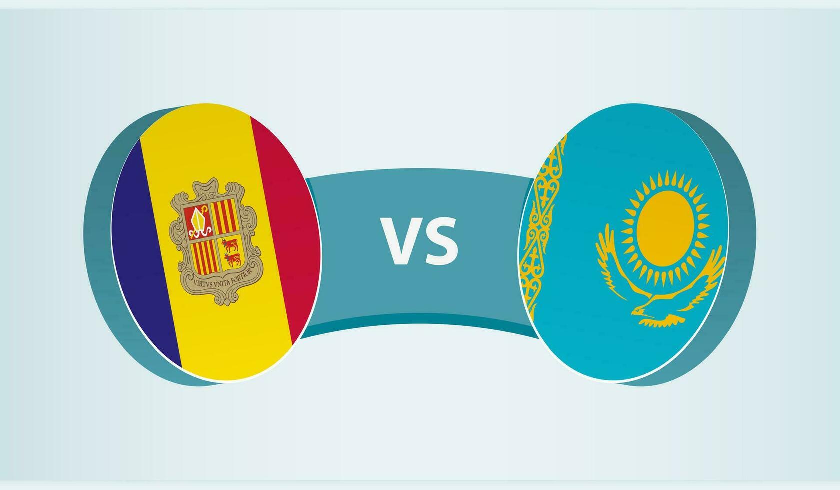 andorra versus Cazaquistão, equipe Esportes concorrência conceito. vetor