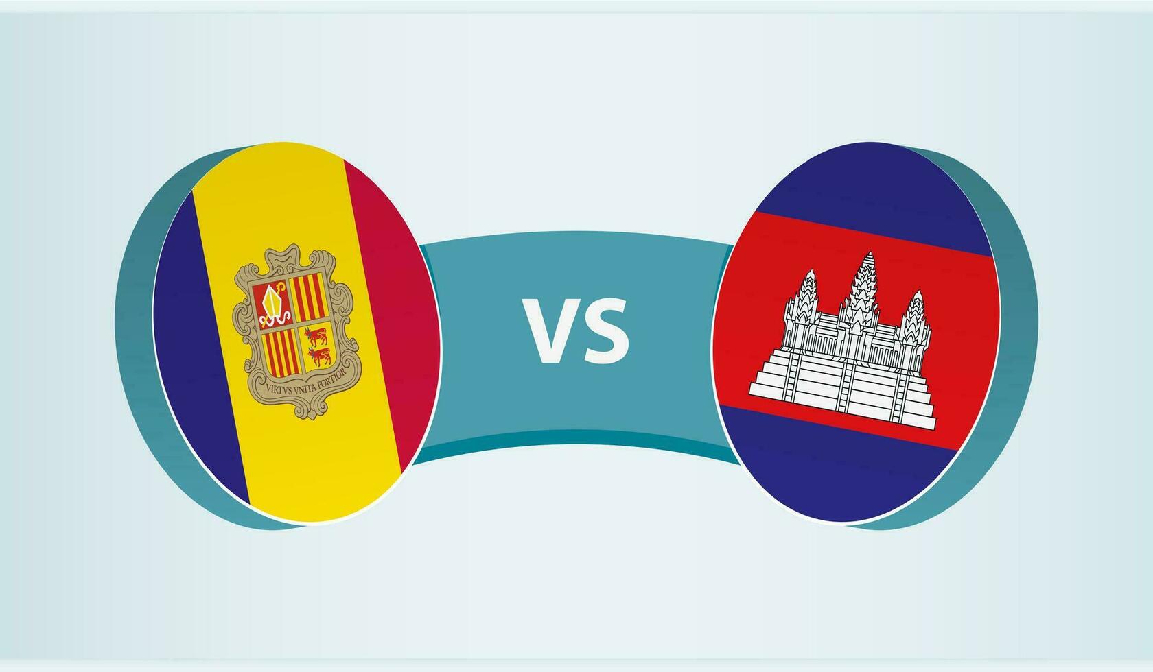 andorra versus Camboja, equipe Esportes concorrência conceito. vetor