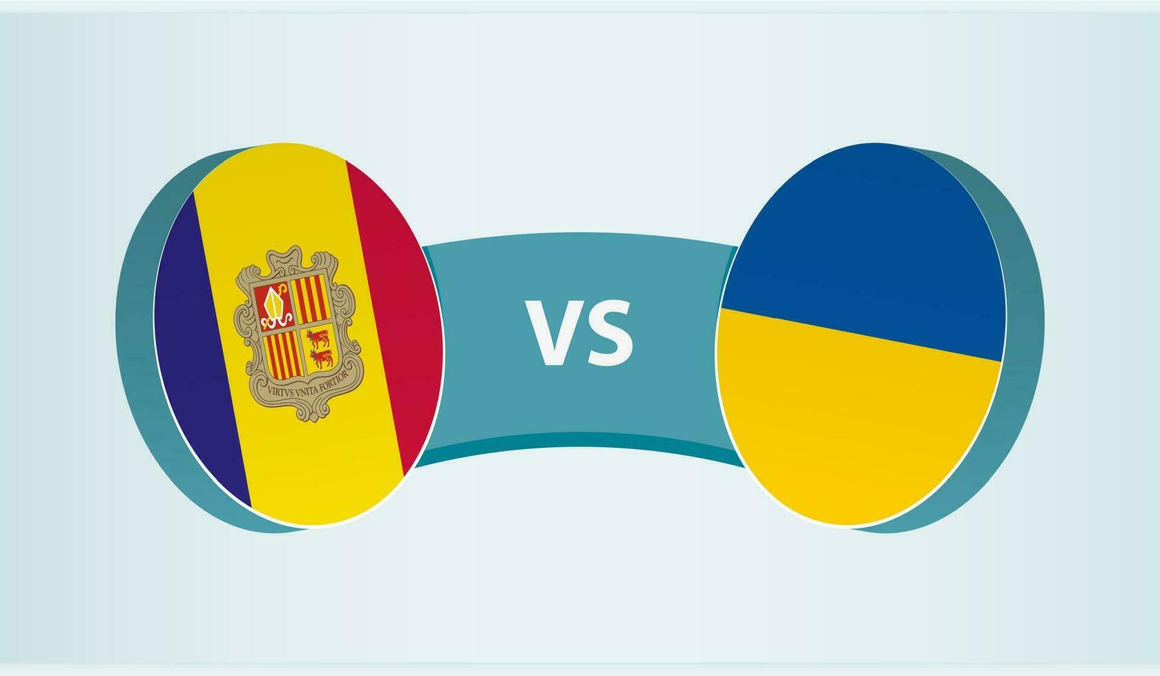 andorra versus Ucrânia, equipe Esportes concorrência conceito. vetor