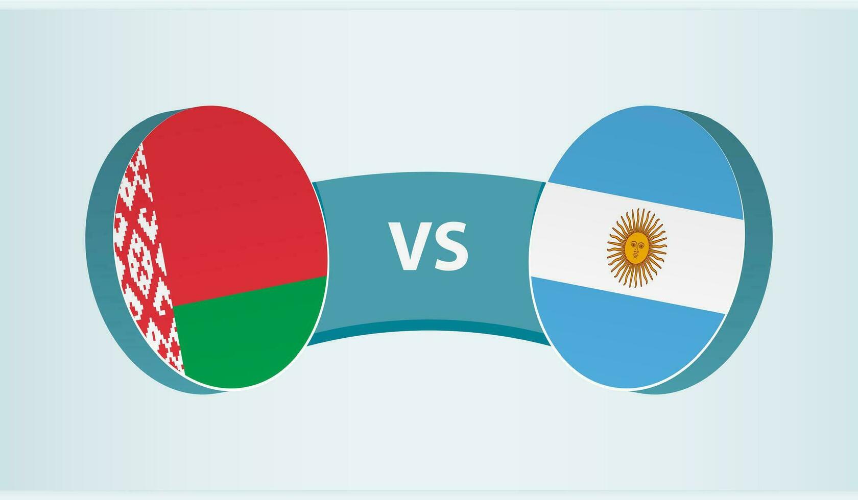 bielorrússia versus Argentina, equipe Esportes concorrência conceito. vetor