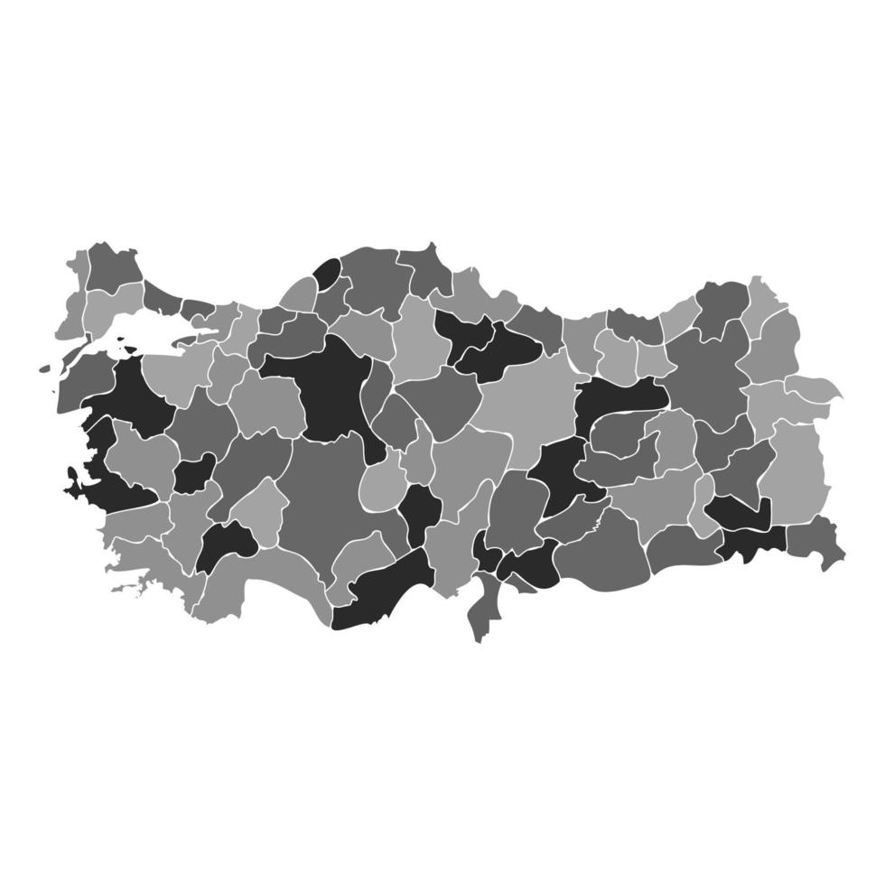 mapa cinza dividido da turquia vetor
