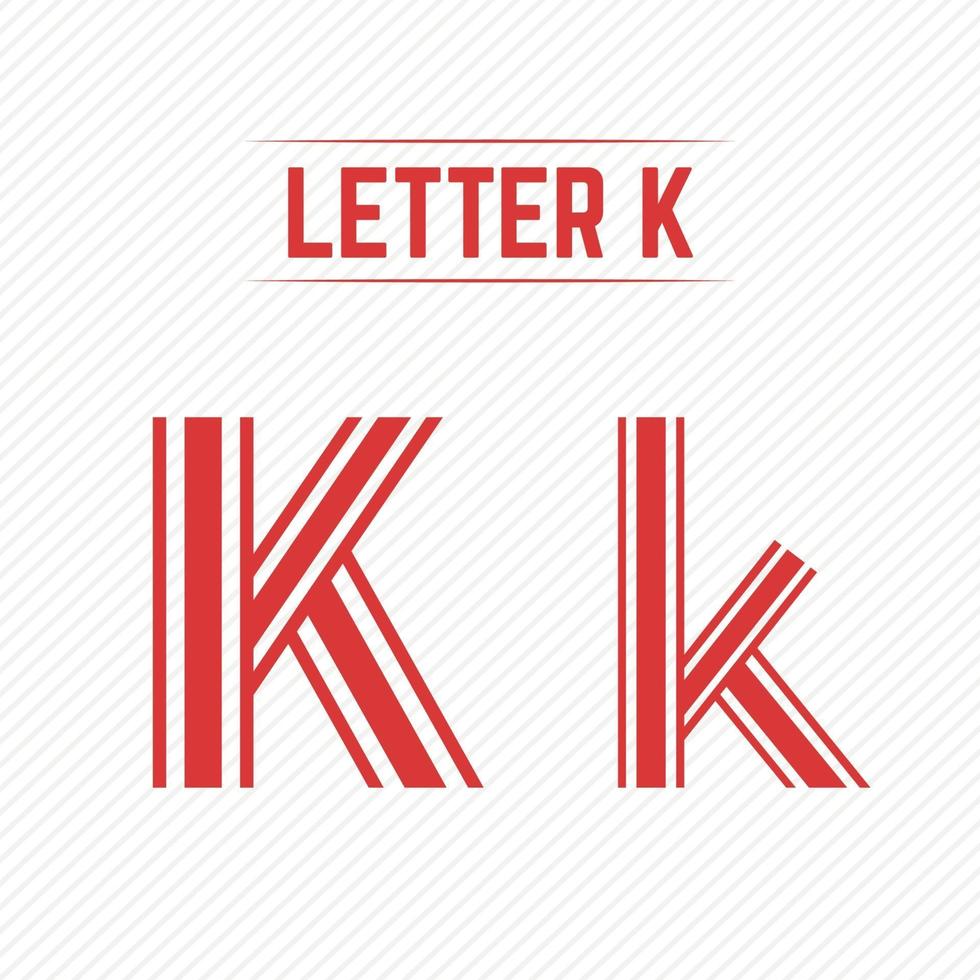 letra k abstrata com design criativo vetor