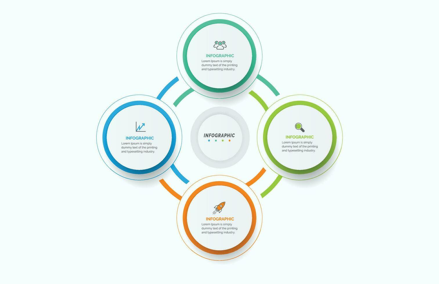 visualização de dados de negócios. gráfico de processo. elementos abstratos de gráfico, diagrama com 4 etapas, opções, partes ou processos. infográfico de modelo de negócios de vetor, design, vetor,2,3,4,5,6, vetor