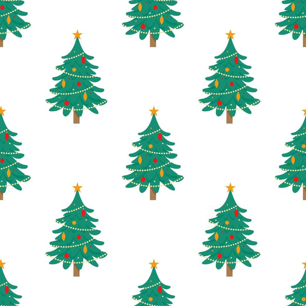 padrão de repetição perfeita de árvores de natal decoradas 3057138 Vetor no  Vecteezy