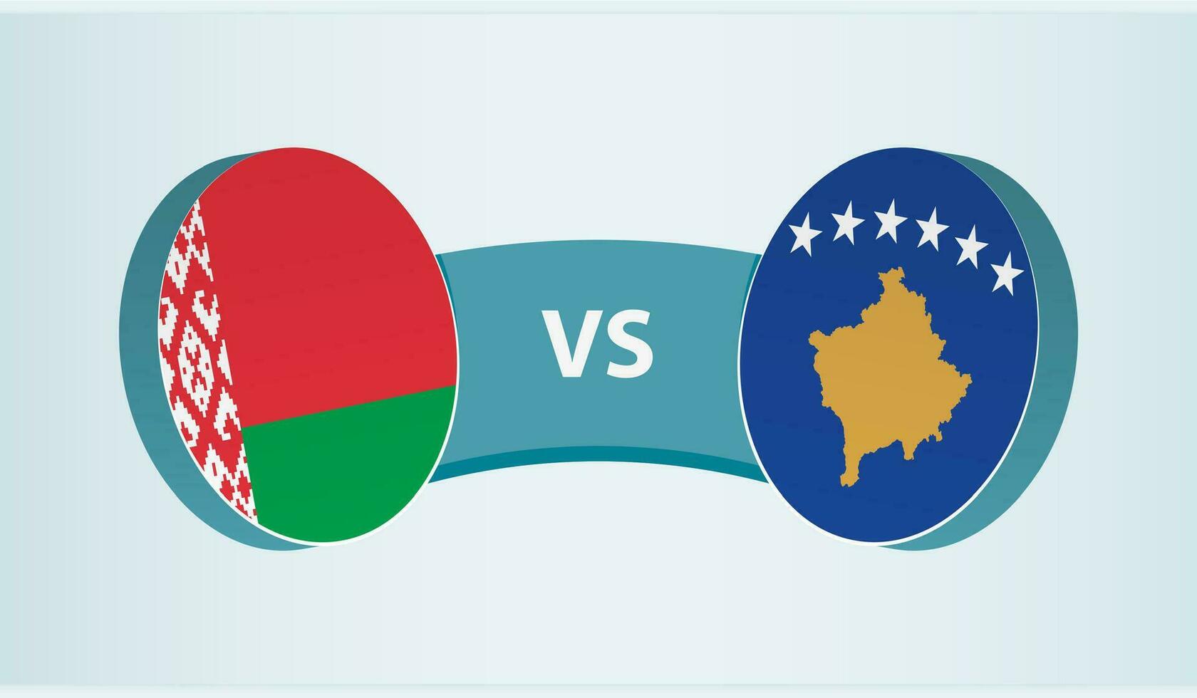 bielorrússia versus Kosovo, equipe Esportes concorrência conceito. vetor