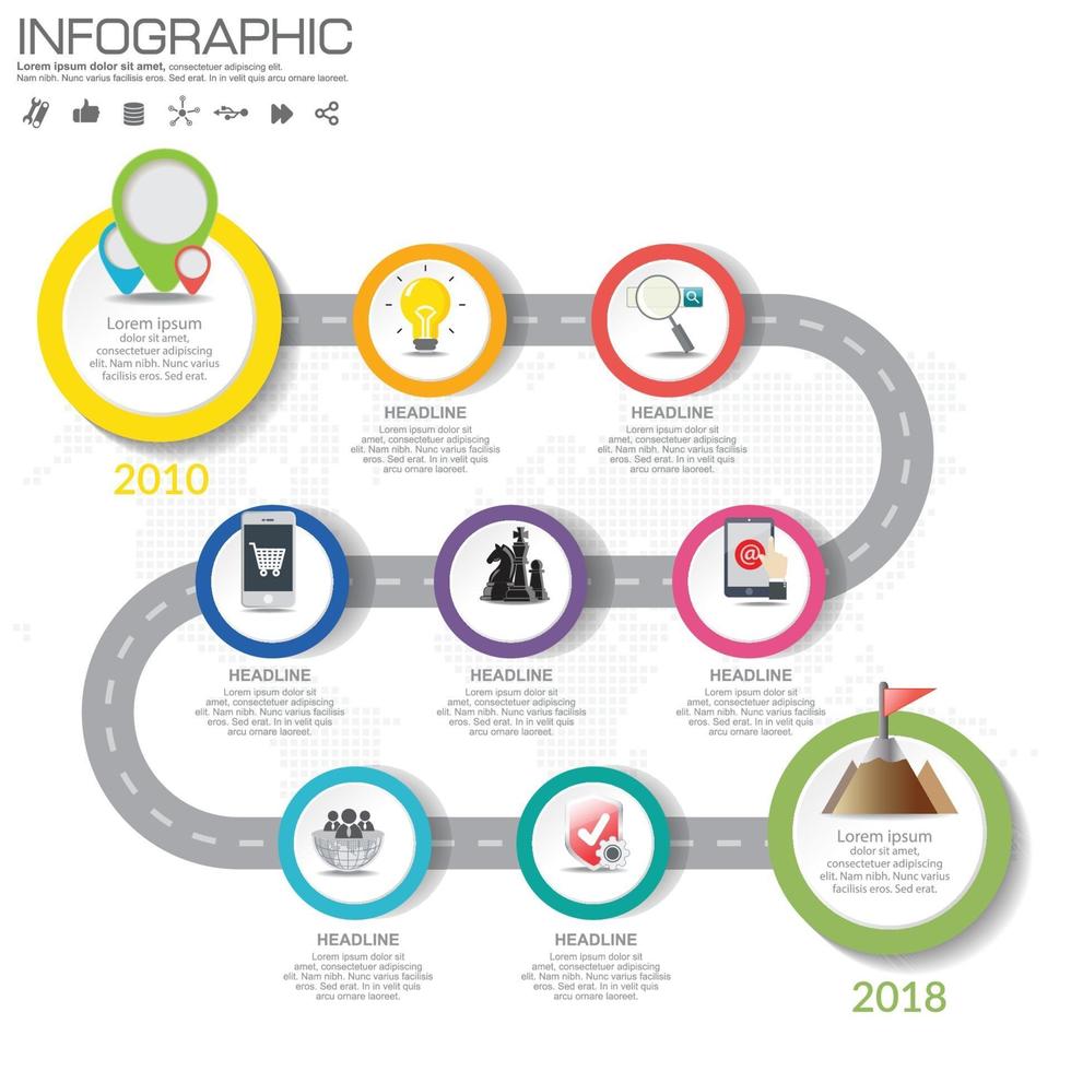 conceito de marketing digital. gráfico de infográfico com ícones. vetor