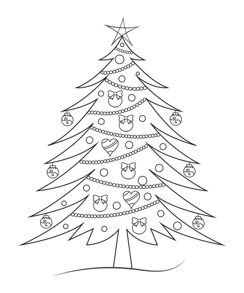 Natal enfeites conjunto com bolas, flocos de neve, chapéus, estrela, Natal árvore, laranja, meia, presente, beber e guirlandas. vetor