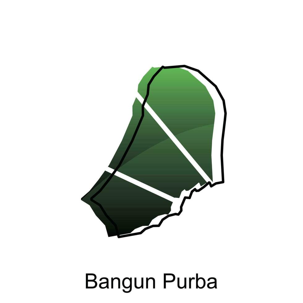 mapa cidade do bangun purba logotipo vetor Projeto. abstrato, desenhos conceito, logotipos, logótipo elemento para modelo.