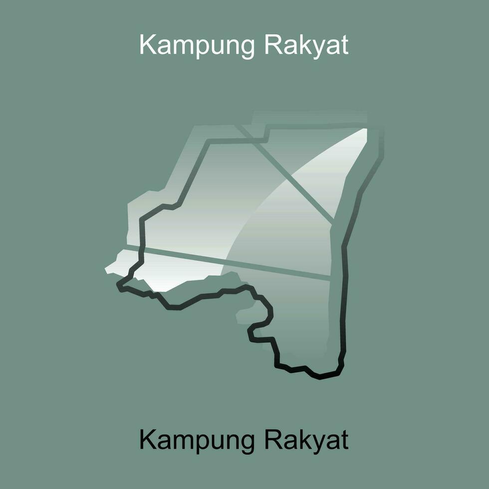 Alto detalhado vetor mapa do Kampung rakyat cidade moderno contorno, logotipo vetor Projeto. abstrato, desenhos conceito, logotipo, logótipo elemento para modelo.