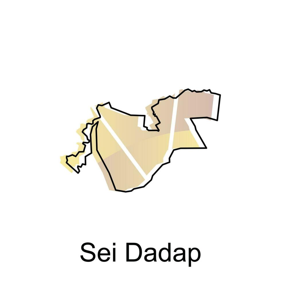 sei dadap cidade mapa do norte sumatra província nacional fronteiras, importante cidades, mundo mapa país vetor ilustração Projeto modelo