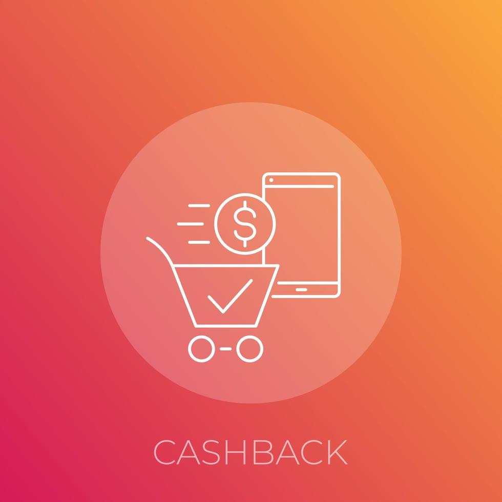 ícone de linha do vetor cashback