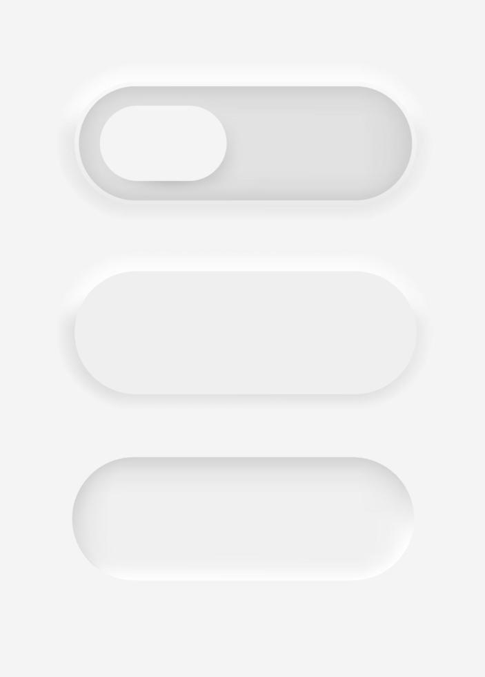 conjunto de vetores de elementos de interface do usuário de aplicativos móveis e da web. estilo neomorfismo