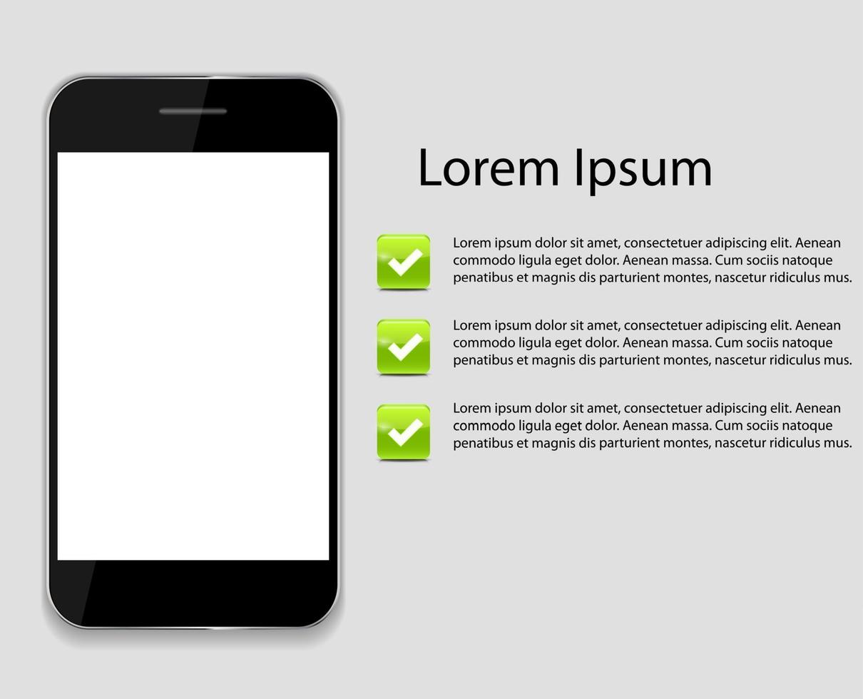 infográfico modelos de telefone para ilustração vetorial de negócios. vetor