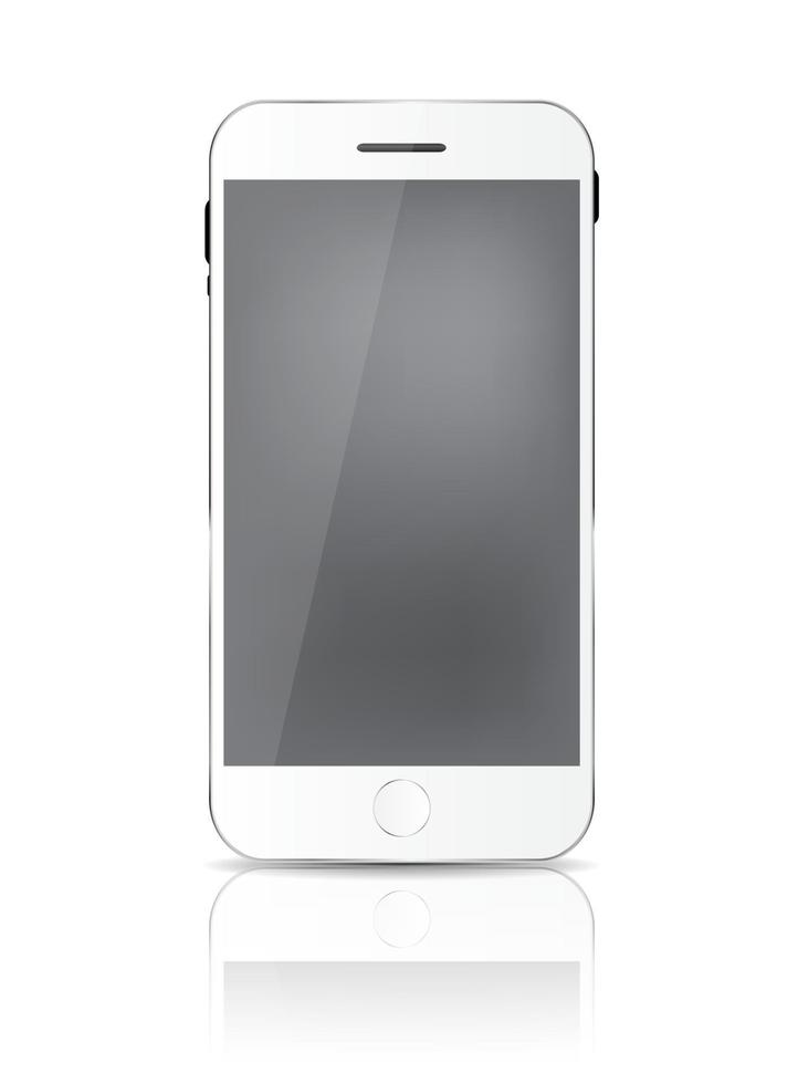 novo telefone móvel realista com tela cinza. ilustração vetorial. vetor