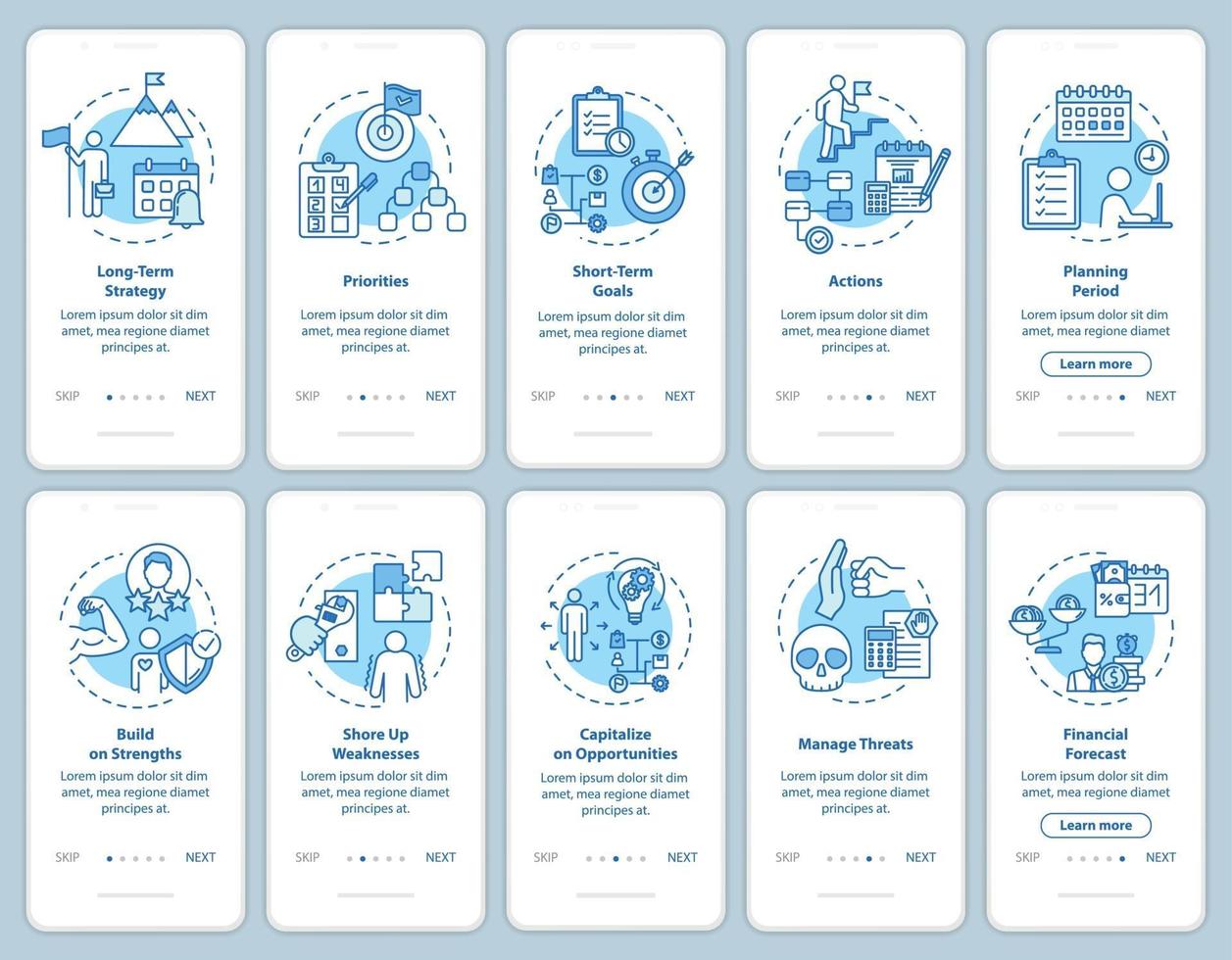 estratégias de integração da tela da página do aplicativo móvel com conceitos vetor