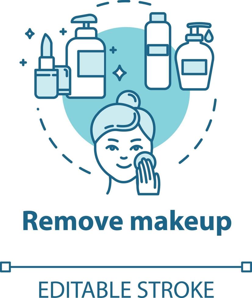 remover maquiagem, limpar a pele, ícone do conceito de procedimento higiênico vetor