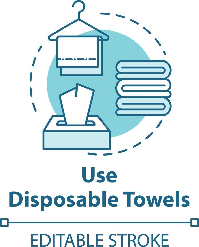 usar toalhas descartáveis, limpeza de pele, ícone do conceito de higiene vetor