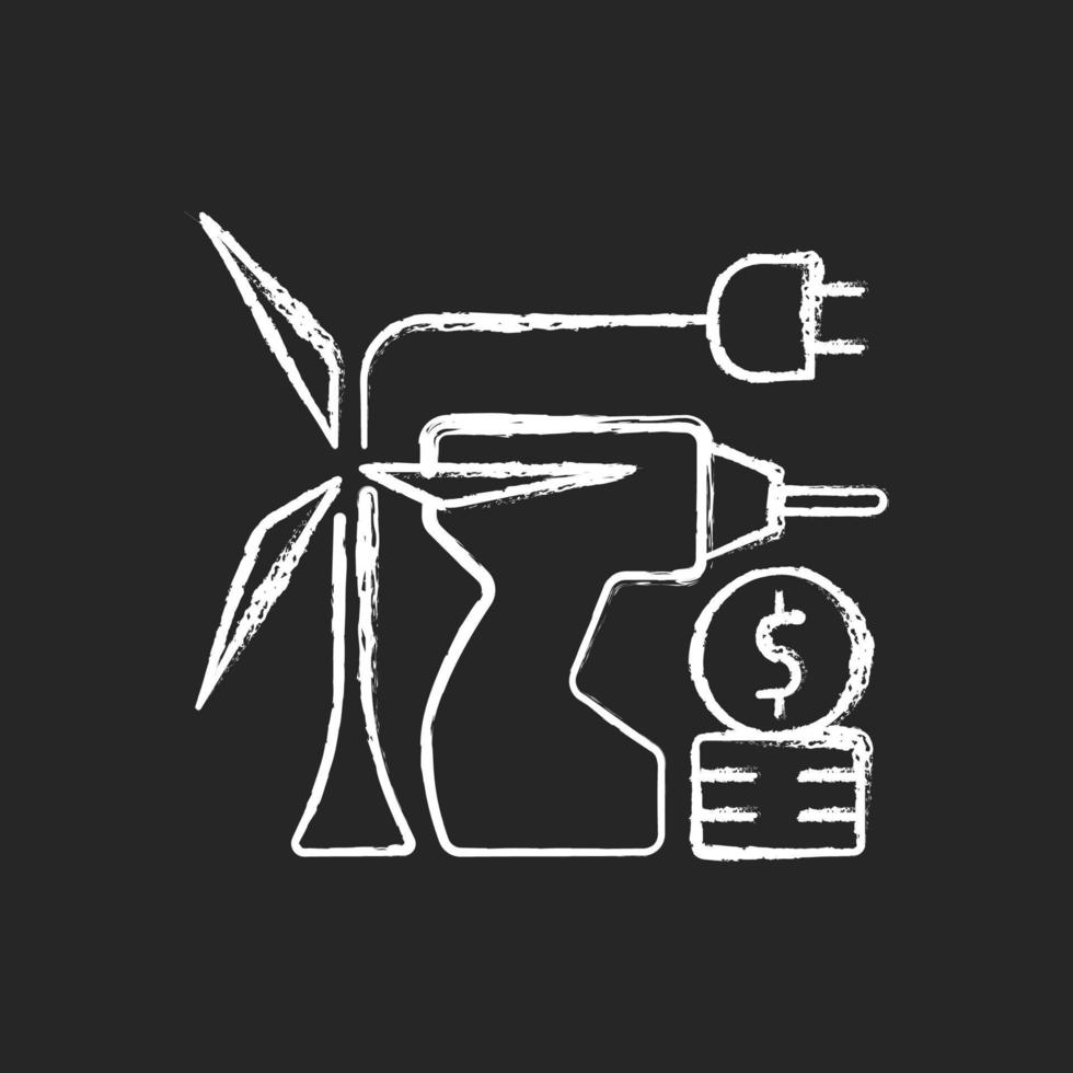 ícone de giz branco preço de instalação de equipamentos de energia vetor