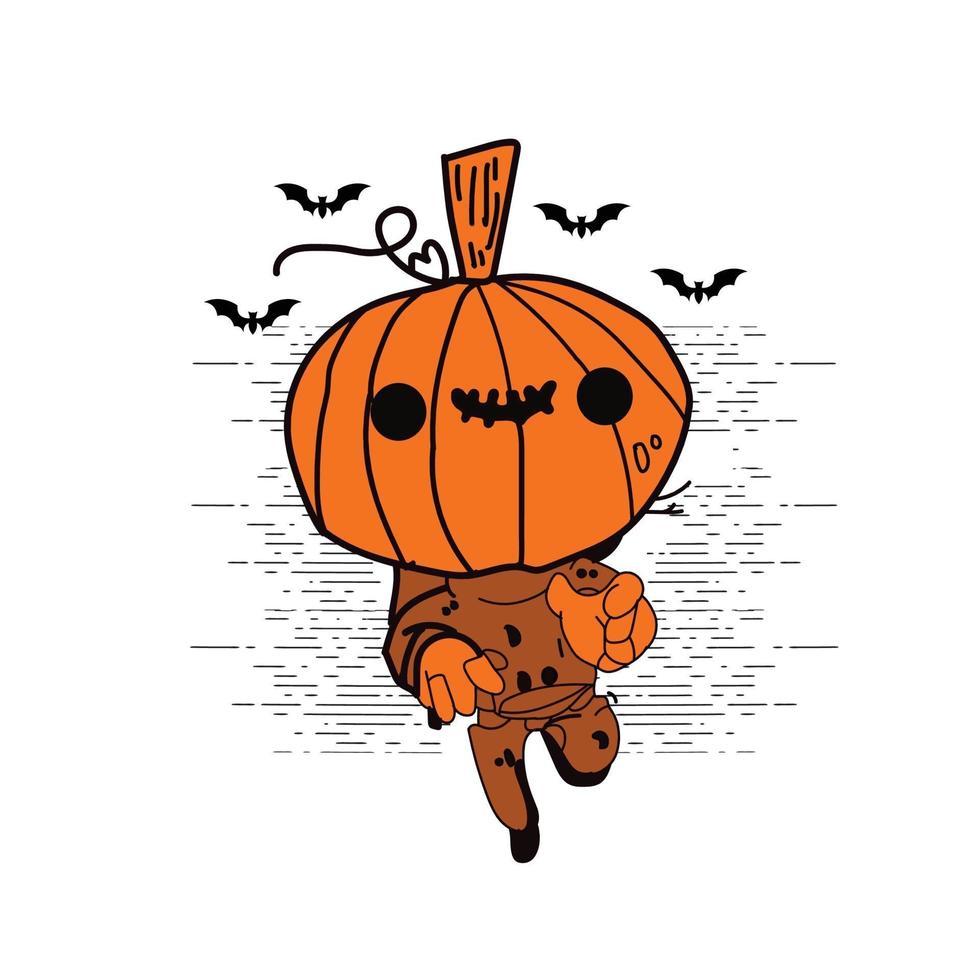 desenho de abóbora de halloween vetor