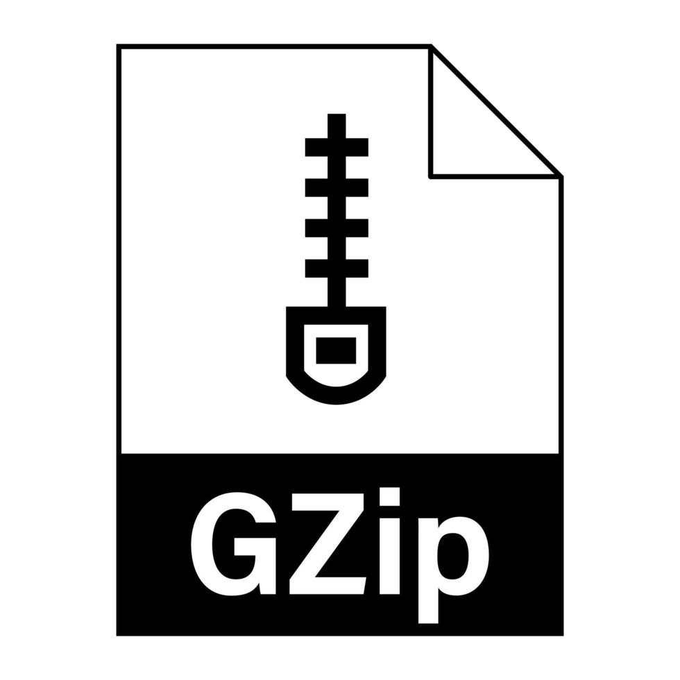 design plano moderno de ícone de arquivo gzip para web vetor