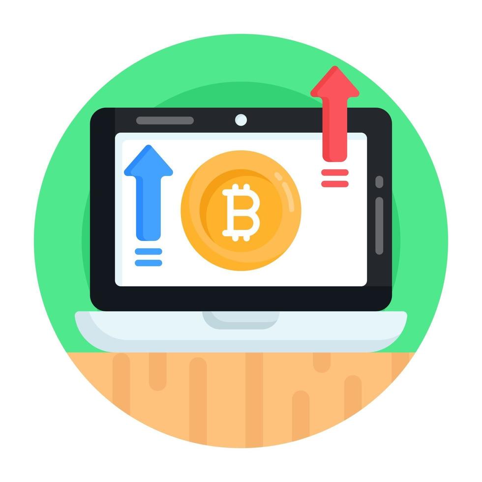 crescimento de bitcoin online vetor