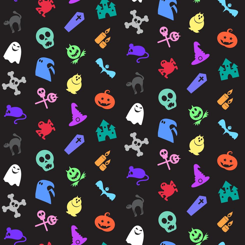 padrão sem emenda de ícones de halloween vetor