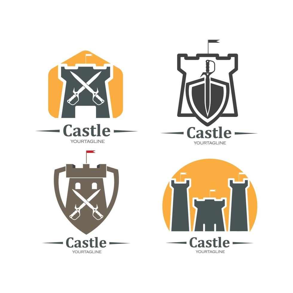 projeto de ilustração vetorial do ícone do logotipo do castelo vetor