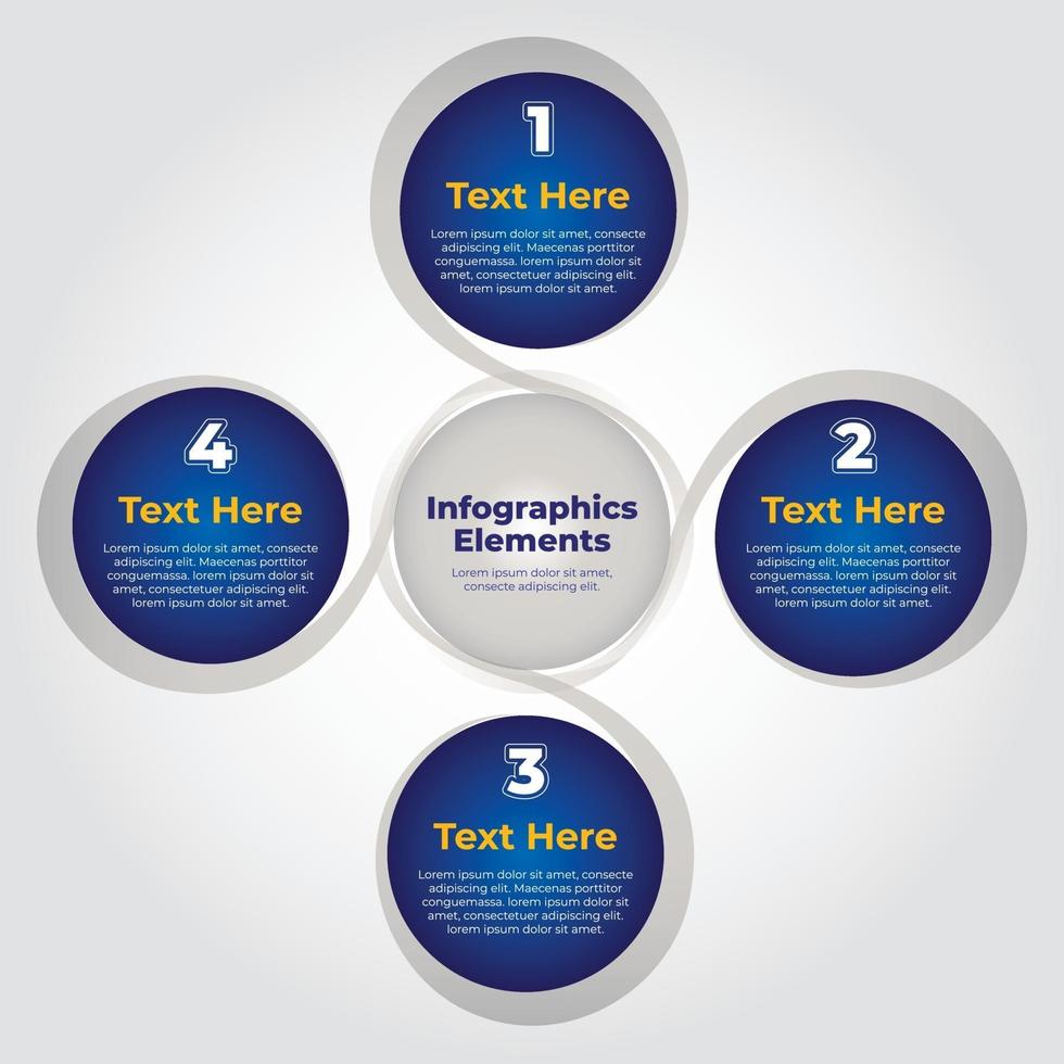 infográfico gráfico colorido 4 etapas vetor