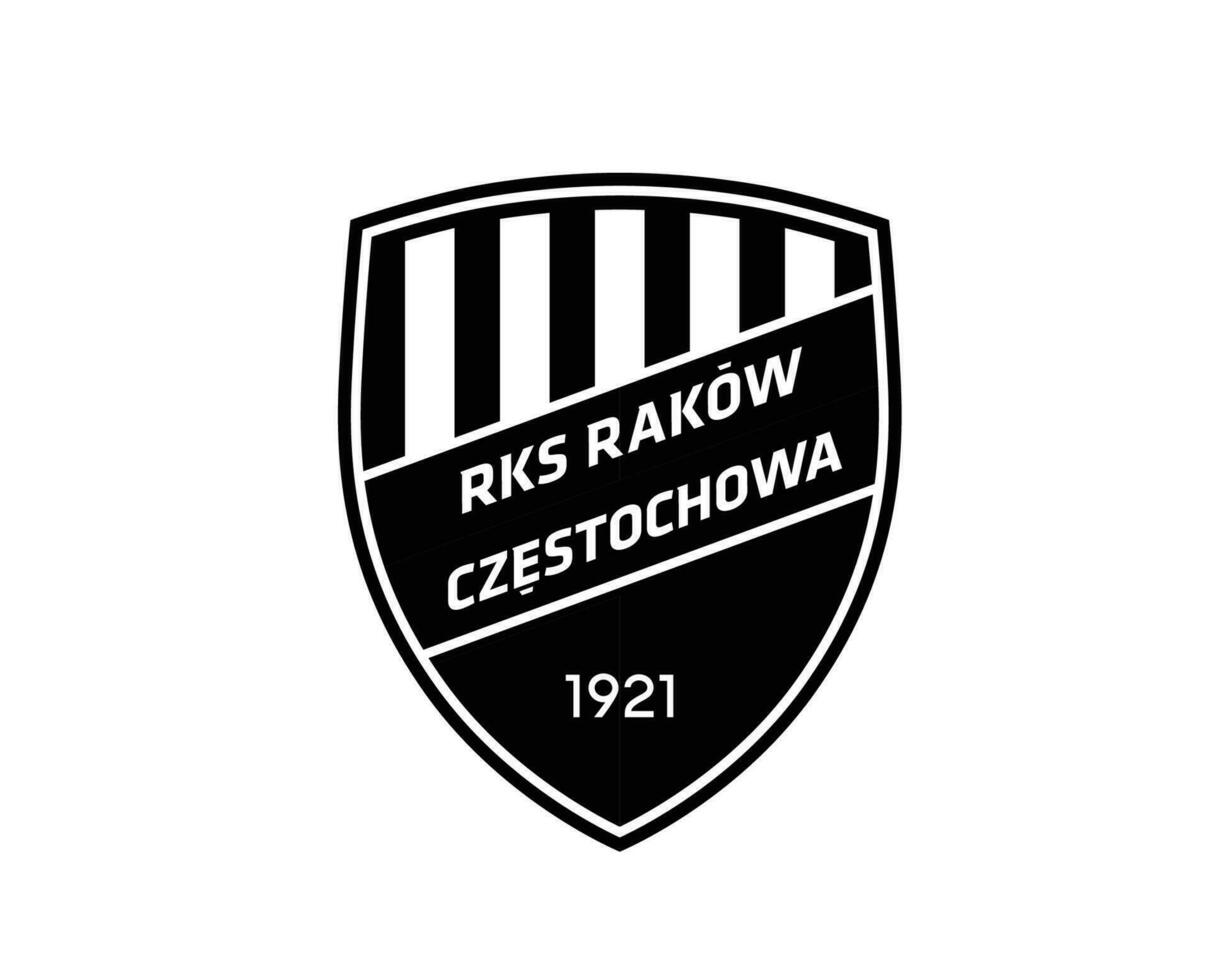 rakow czestochowa clube logotipo símbolo Preto Polônia liga futebol abstrato Projeto vetor ilustração