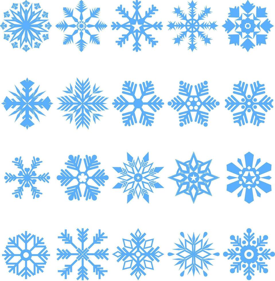 conjunto do flocos de neve elementos para inverno temporadas vetor