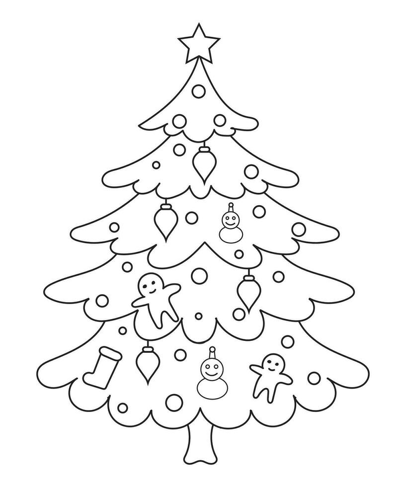 Natal enfeites conjunto com bolas, flocos de neve, chapéus, estrela, Natal árvore, laranja, meia, presente, beber e guirlandas. vetor