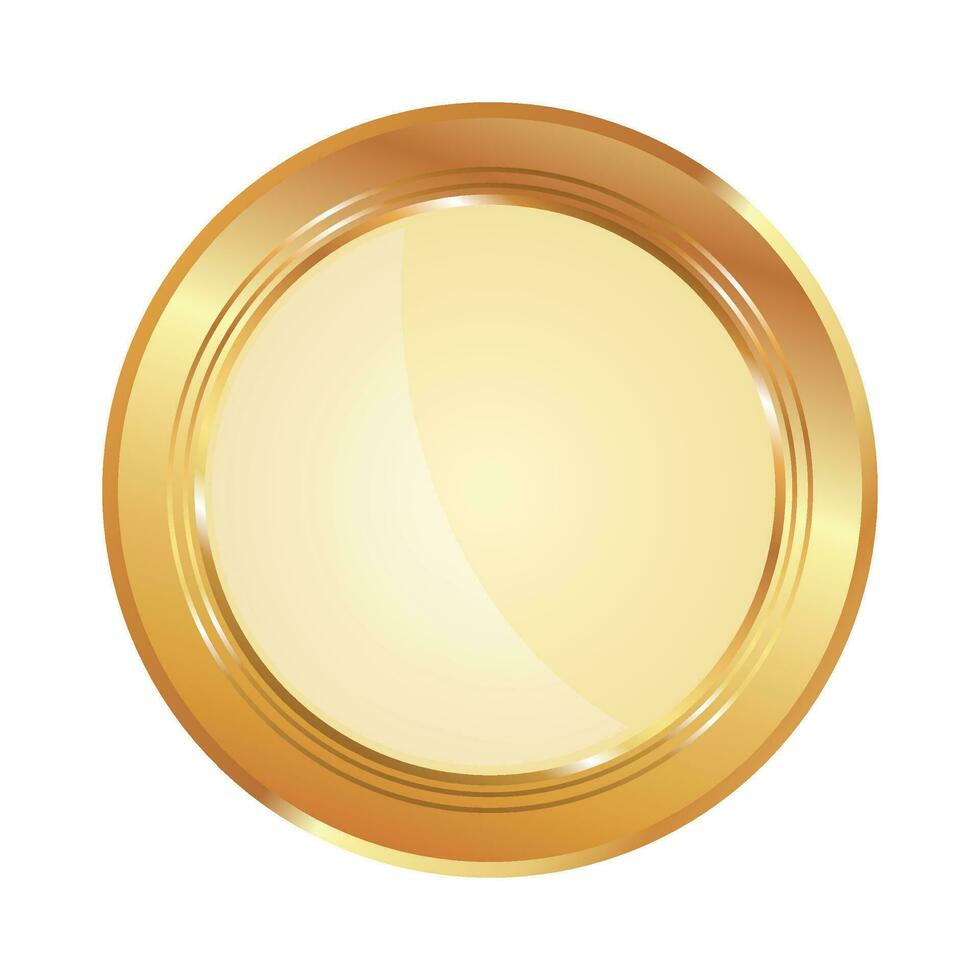 vetor realista circular dourado prato