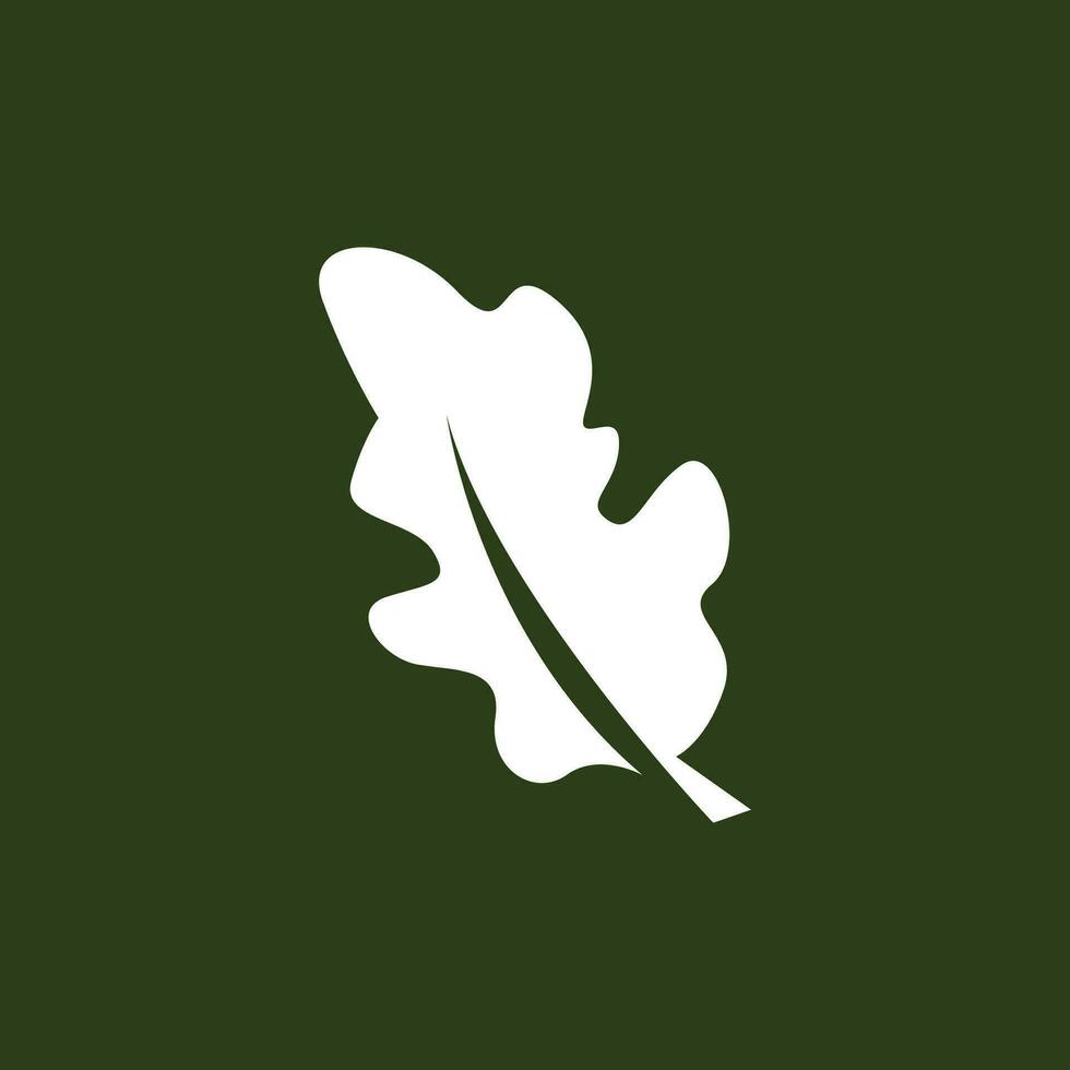 carvalho folha logotipo projeto, simples verde plantar vetor, modelo ilustração vetor