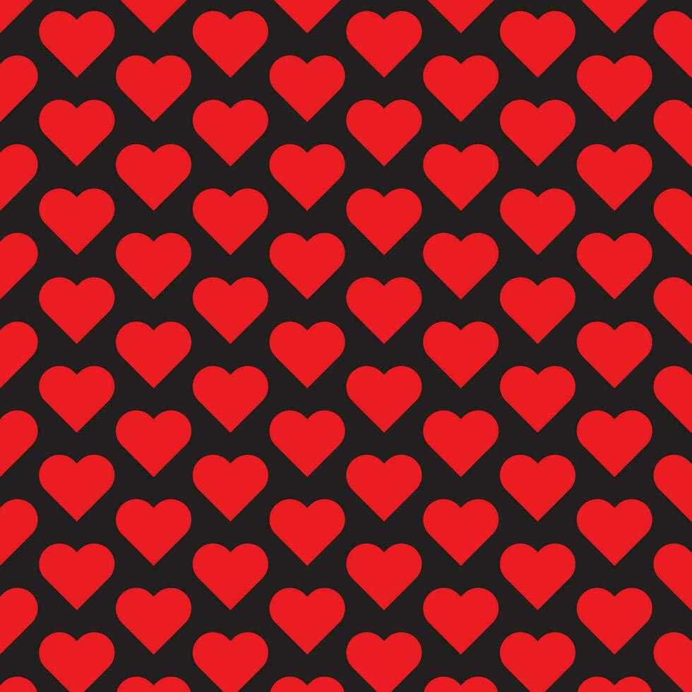 simples abstrato vermelho cor coração padronizar em Preto cor fundo vetor