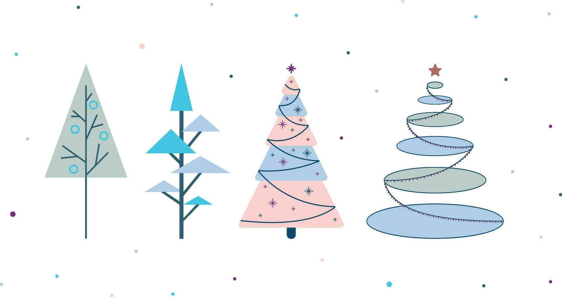 Natal árvores com simples formas vetor