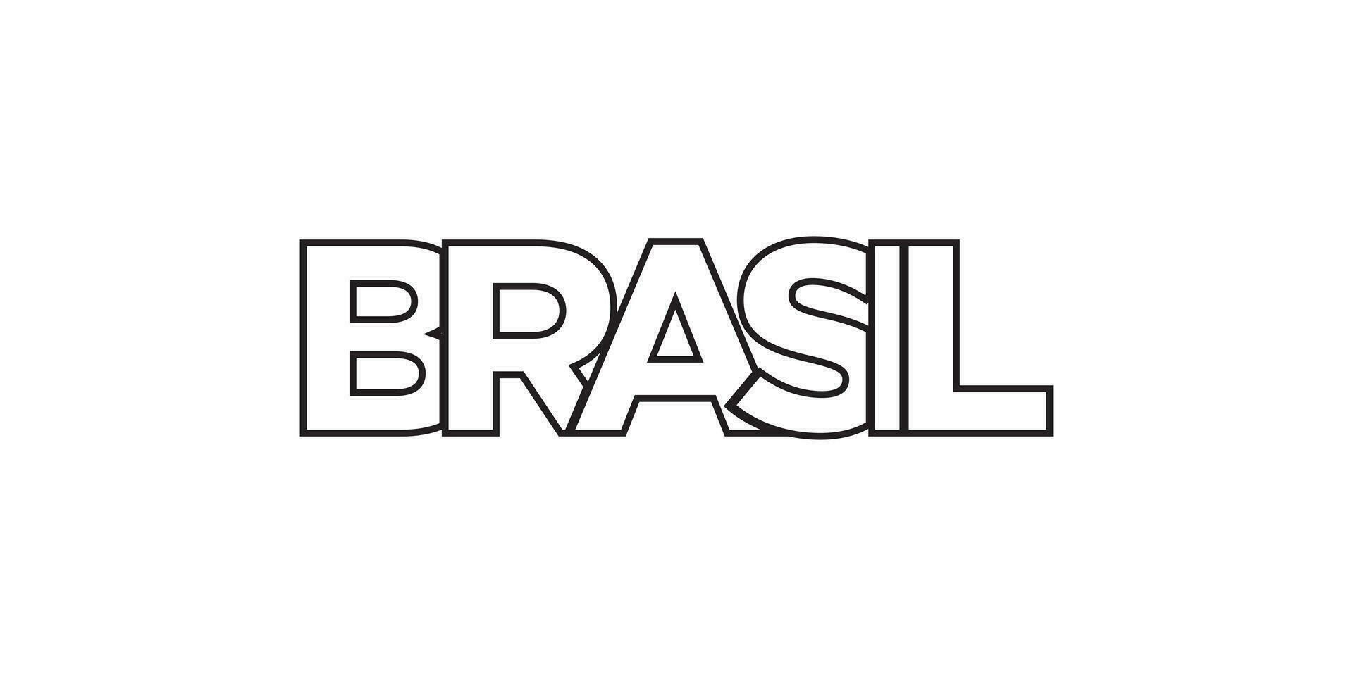 brasil emblema. a Projeto características uma geométrico estilo, vetor ilustração com negrito tipografia dentro uma moderno Fonte. a gráfico slogan rotulação.