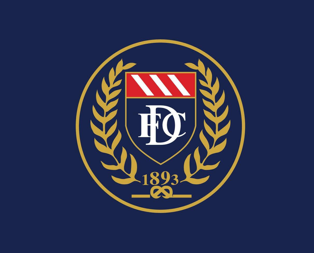 Dundee fc clube símbolo logotipo Escócia liga futebol abstrato Projeto vetor ilustração com azul fundo