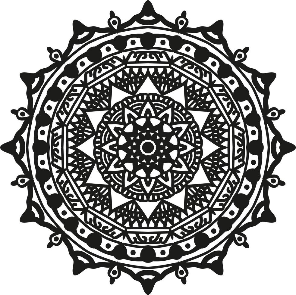 mandala preta para design, design de padrão circular de mandala vetor