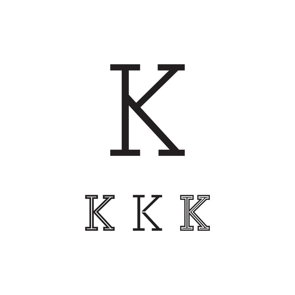 k design de logotipo k carta conceito de fonte logotipo empresarial vetor e design