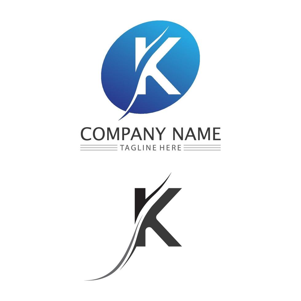 k design de logotipo k carta conceito de fonte logotipo empresarial vetor e design