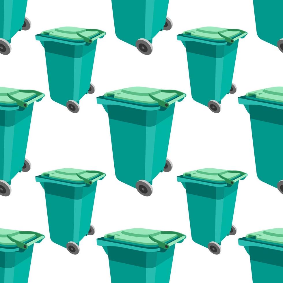 lata de lixo sem costura padrão colorido ecologia vetor