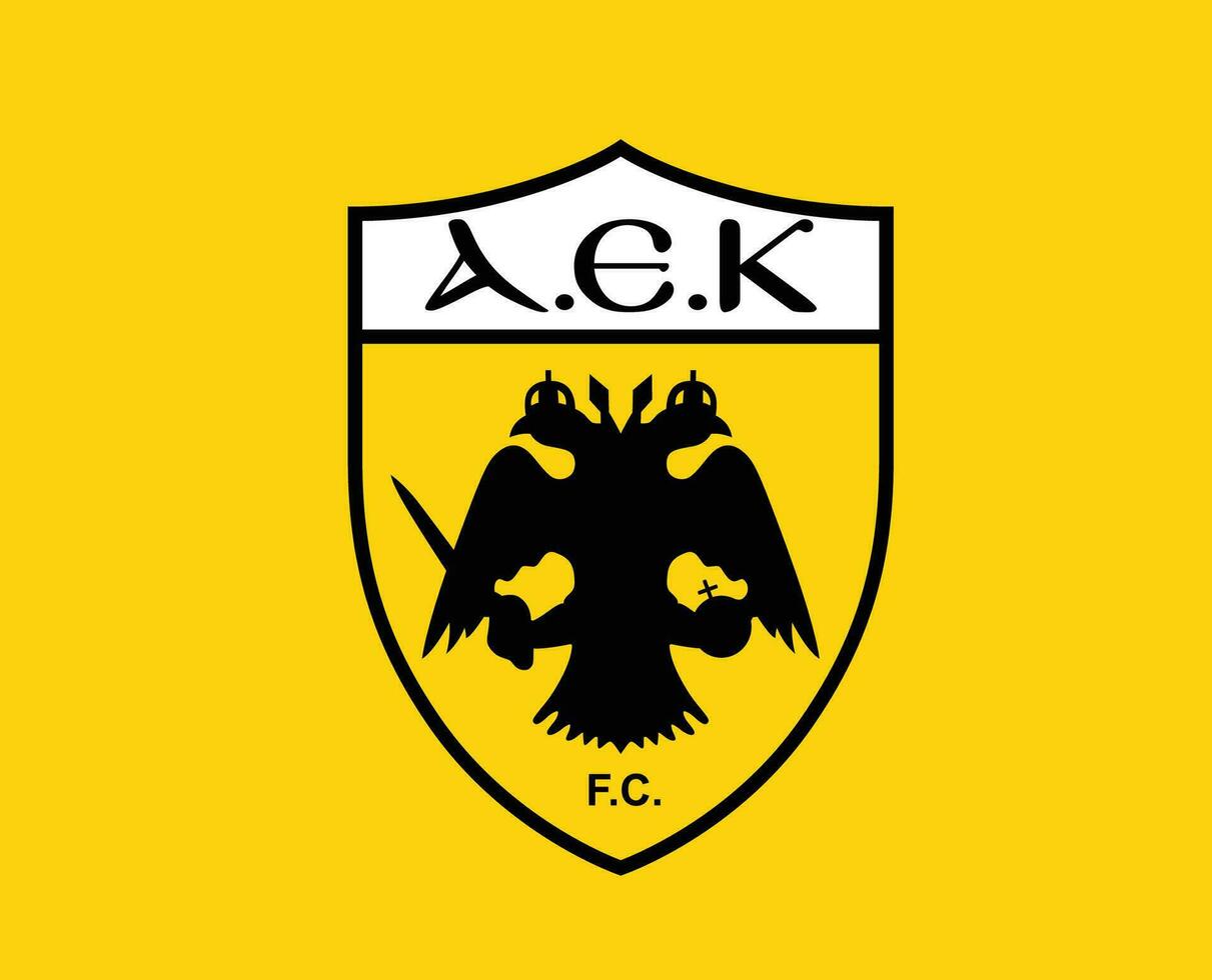 aek Atenas clube logotipo símbolo Grécia liga futebol abstrato Projeto vetor ilustração com amarelo fundo