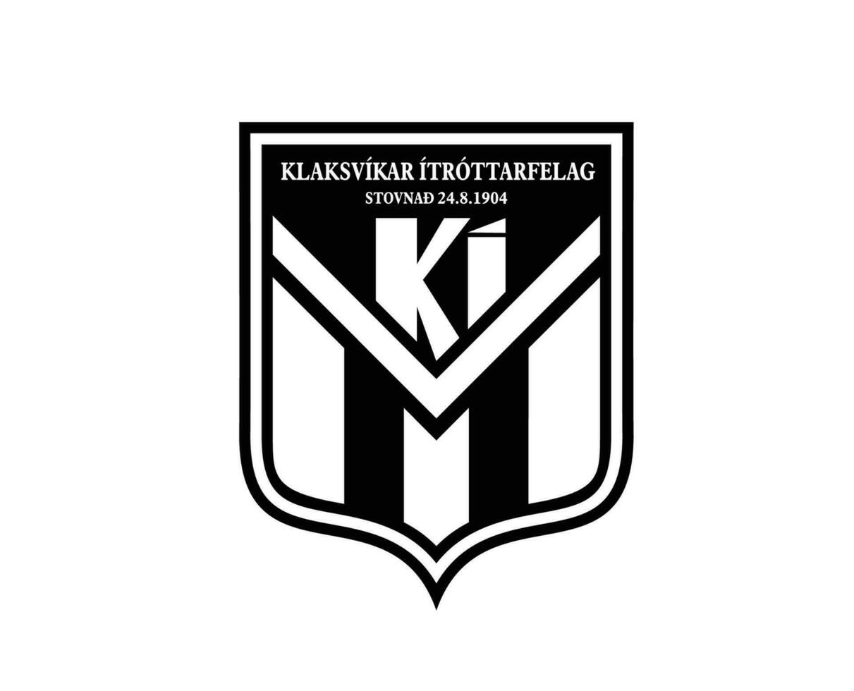 ki klaksvik clube logotipo símbolo Preto faroé ilhas liga futebol abstrato Projeto vetor ilustração